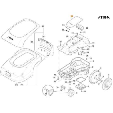 Displayabdeckung Mähroboter Modelle G1200 ORIGINAL STIGA 381119740/0 | NewgardenParts.com