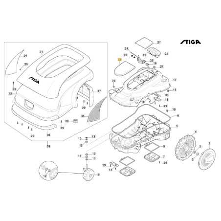 Fixed cover robot mower models G3600 ORIGINAL STIGA 381110015/0 | NewgardenParts.com