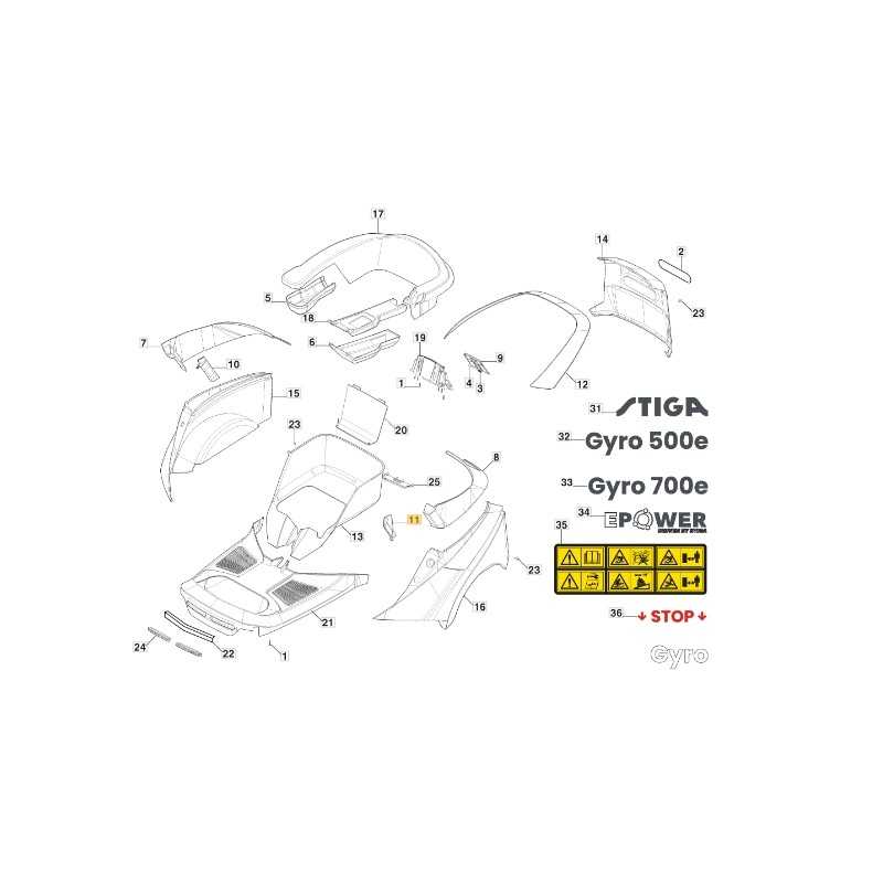 ORIGINAL STIGA tractor left side fixing cover 337110400/0