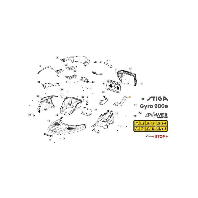Left side cover for tractor models GYRO900e ORIGINAL STIGA 337110419/0