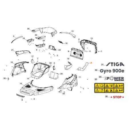 Left side cover for tractor models GYRO900e ORIGINAL STIGA 337110419/0 | NewgardenParts.com