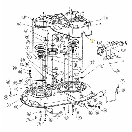 Copertura piatto di taglio ORIGINALE MTD trattorino tagliaerba LT1NS92 631-08231 | NewgardenParts.com