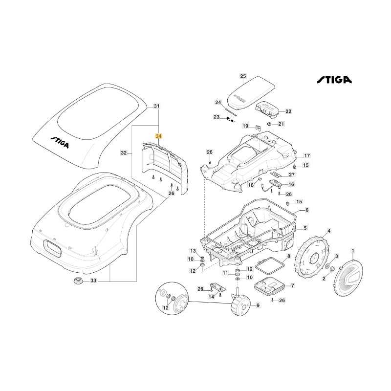 Hintere Abdeckung Mähroboter Modelle A1000 ORIGINAL STIGA 322110085/0