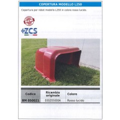 Copertura robot tagliaerba rasaerba ZUCCHETTI L250 di colore rosso lucido | NewgardenParts.com