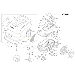 Copertura sinistra ORIGINALE STIGA a3000 rtk robot rasaerba 322110192/0 | NewgardenParts.com