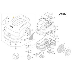 Copertura superiore ORIGINALE STIGA a3000 rtk robot rasaerba 381110001/0 | NewgardenParts.com