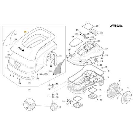 Top cover ORIGINAL STIGA a3000 rtk robot lawnmower 381110001/0 | NewgardenParts.com