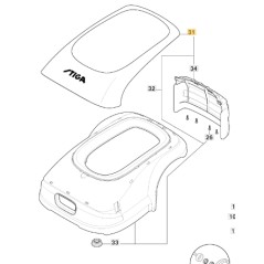 Copertura superiore ORIGINALE STIGA robot tagliaerba rasaerba a1500 381110000/0 | NewgardenParts.com