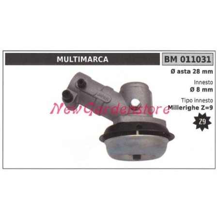 Coppia conica decespugliatore 011031 Ø asta 28 Ø innesto 8 millerighe Z 9 | NewgardenParts.com