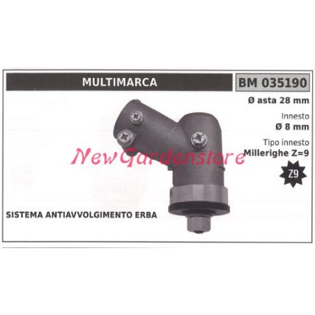 Coppia conica decespugliatore 035190 Ø asta 28 Ø innesto 8 millerighe Z 10 | NewgardenParts.com