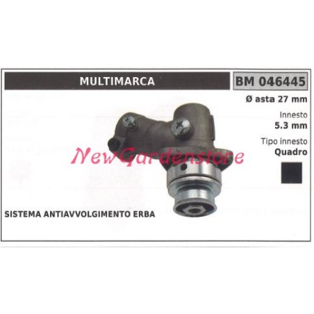 Coppia conica decespugliatore 046445 Ø asta 27 Ø innesto 5.3 innesto quadro | NewgardenParts.com