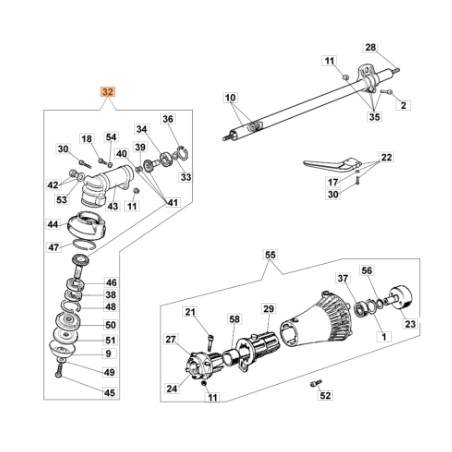 Coppia conica decespugliatore modelli 722S 726D ORIGINALE EMAK 4160012AR | NewgardenParts.com