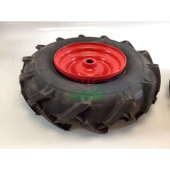 Coppia Ruote artigliate con cerchio in metallo rosso motozappa motocoltivatore | NewgardenParts.com