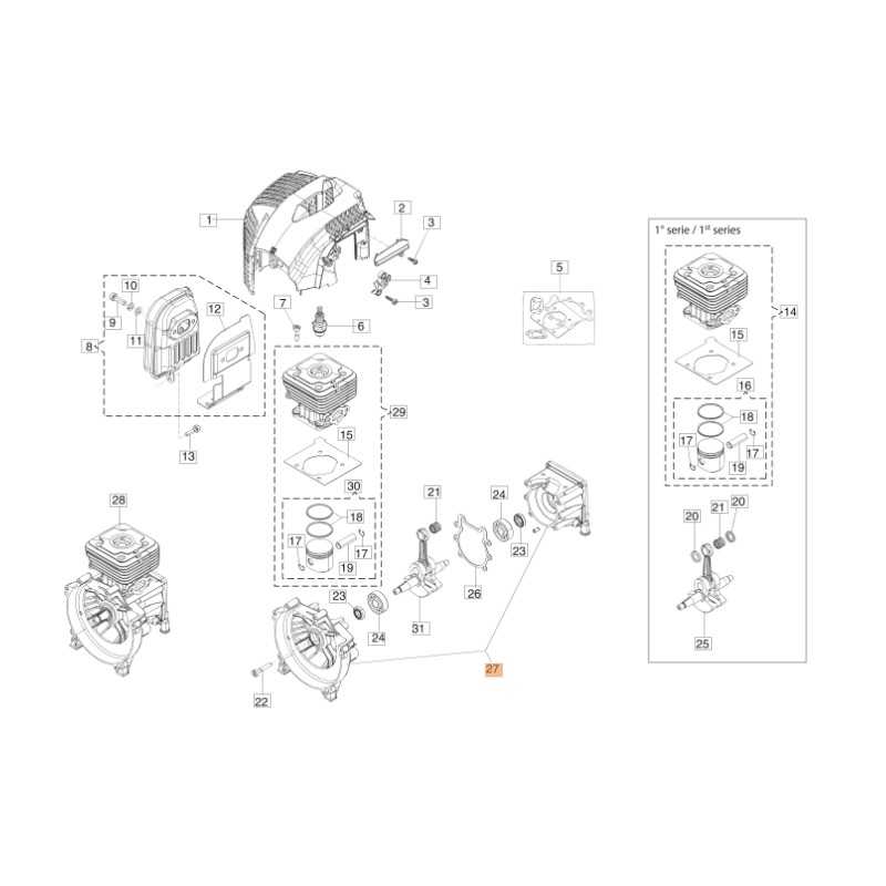 Paire de modèles ORIGINAL EMAK BC350T débroussailleuse demi-carter 61350346
