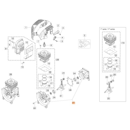 Coppia semicarter decespugliatore modelli BC350T ORIGINALE EMAK 61350346 | NewgardenParts.com