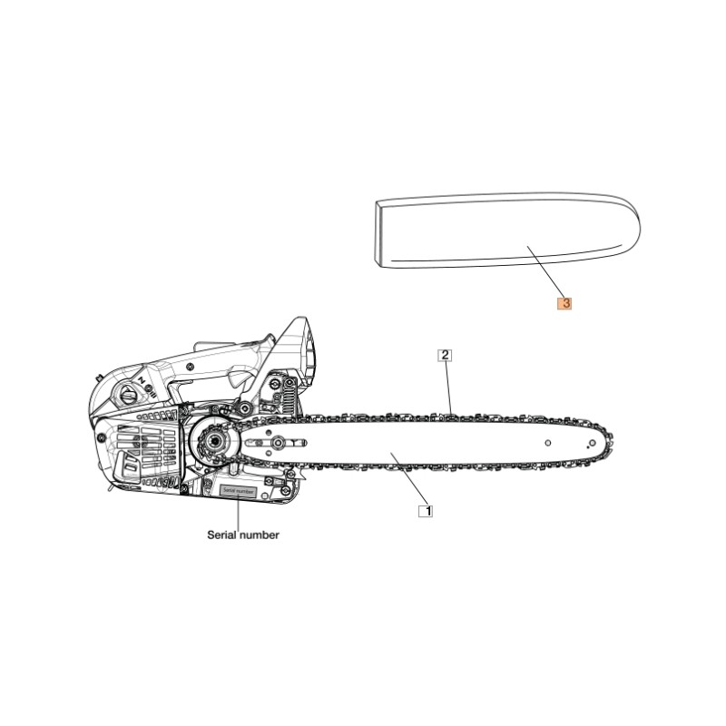 Copribarra ORIGINALE OLEOMAC per motosega GS 180 E - GST 360 3063053R