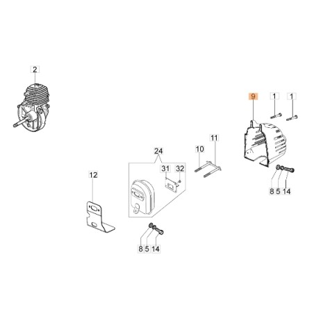 Coprimarmitta decespugliatore modelli SPARTA250S ORIGINALE EMAK 61030042R | NewgardenParts.com