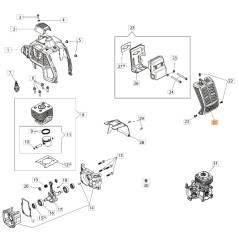 Couvercle de débroussailleuse ORIGINAL OLEOMAC BCH 250 S - BCH 250 T 61460367R