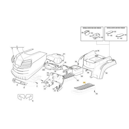 Copripedana sinistra ORIGINALE STIGA trattorino tagliaerba 1330m 325110385/0 | NewgardenParts.com