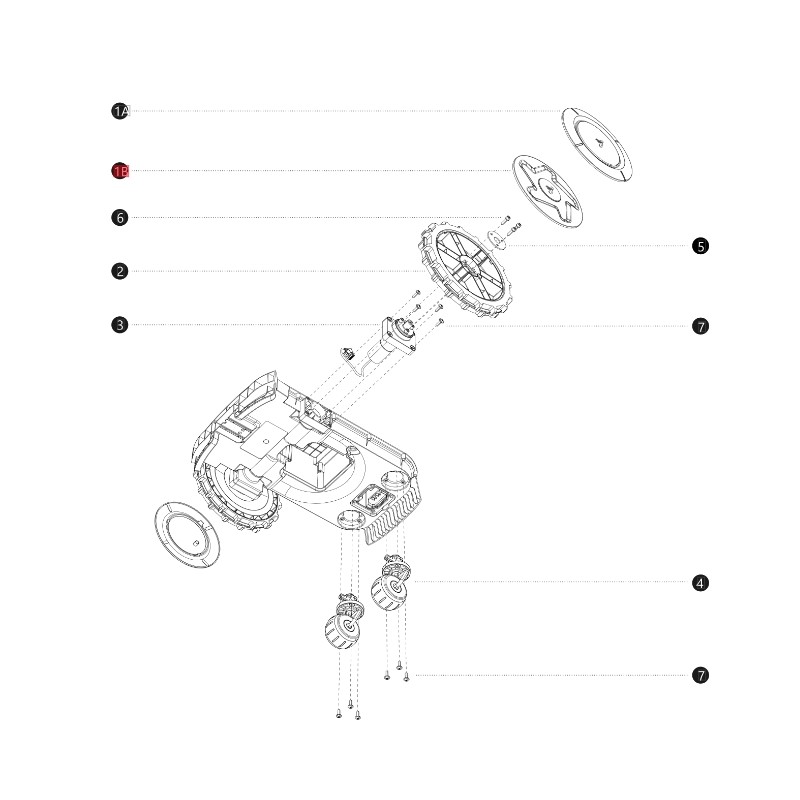 Copriruota i108E ORIGINALE BLUEBIRD robot tagliaerba rasaerba AB12.02.00.0129