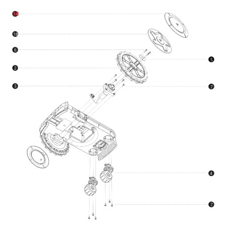 Copriruota i108E ORIGINALE BLUEBIRD robot tagliaerba rasaerba AB12.02.00.0130 | NewgardenParts.com