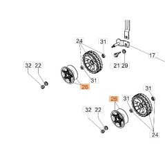 Copriruota ORIGINALE OLEOMAC rasaerba G 44 PB - G 44 TK - G 48 PBQ - G48 PK | NewgardenParts.com