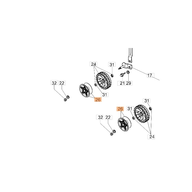 Copriruota ORIGINALE OLEOMAC rasaerba G 44 PB - G 44 TK - G 48 PBQ - G48 PK