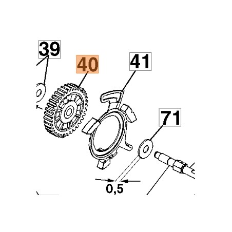 Corona dentata elettrosega E1500 E1700 E1900 OM15E OM17E OM19E 51010171R OLEOMAC | NewgardenParts.com