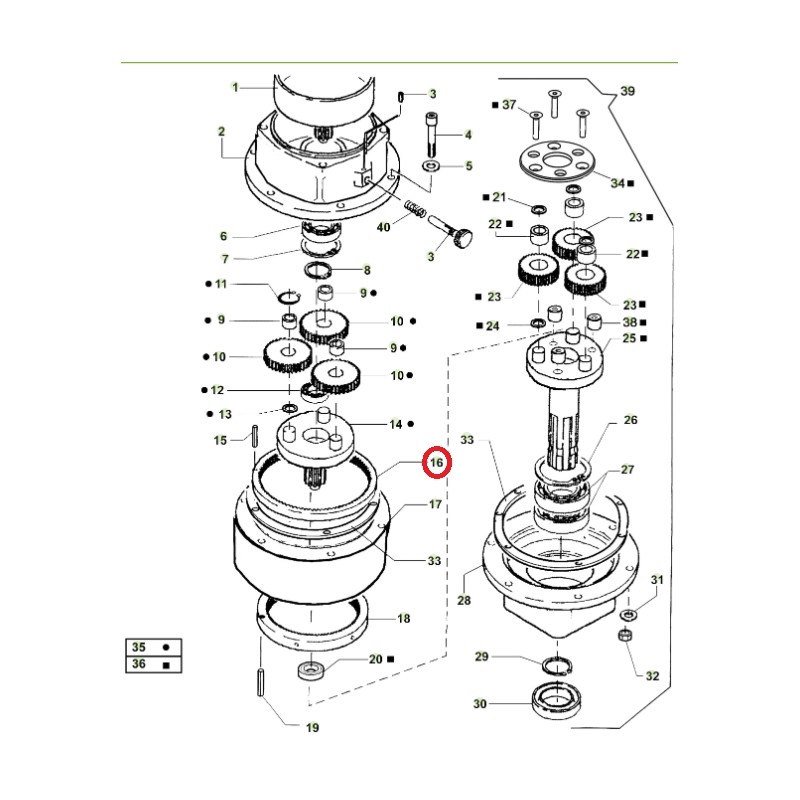 Corona primo stadio riduttore ORIGINALE ACTIVE trivella modelli t143 020794