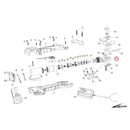 Corpo scatola ingranaggi ORIGINALE ACTIVE forbice modello tigercut 32 026304 | NewgardenParts.com