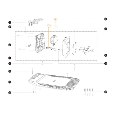 Corpo stazione ricarica i108E ORIGINALE BLUEBIRD robot rasaerba AB12.02.00.0132 | NewgardenParts.com