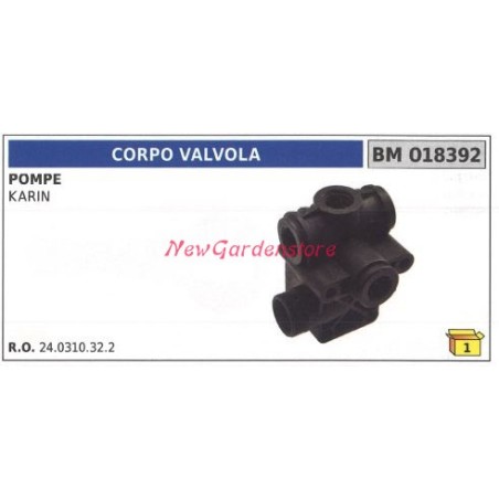 Corpo valvola UNIVERSALE pompa Bertolini KARIN 018392 | NewgardenParts.com