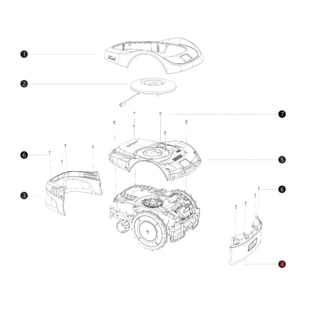 Cover anteriore i108E ORIGINALE BLUEBIRD robot rasaerba NAVIMOW AB12.02.00.0139 | NewgardenParts.com