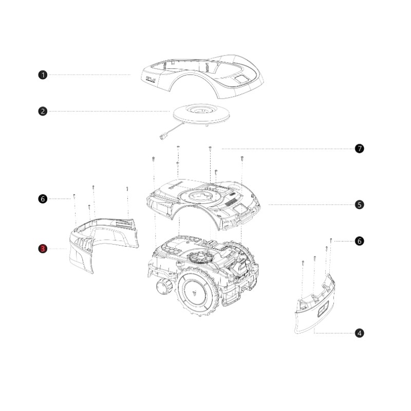 Cover posteriore i108E ORIGINALE BLUEBIRD robot rasaerba NAVIMOW AB12.02.00.0123