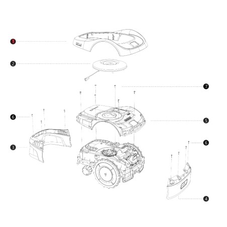 Cover superiore i108E ORIGINALE BLUEBIRD robot rasaerba NAVIMOW AB12.02.00.0136 | NewgardenParts.com