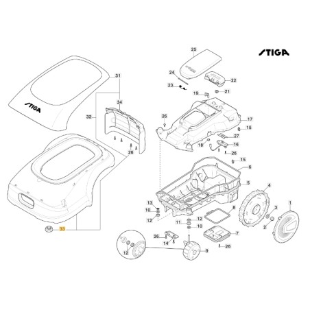 Cuffia in gomma robot rasaerba modelli A1000 ORIGINALE STIGA 322122001/1 | NewgardenParts.com