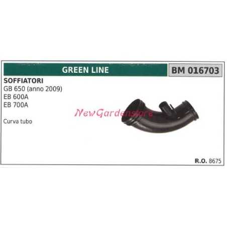 Tube de soufflerie coudé GB 650 600A 700A GREENLINE 016703 | NewgardenParts.com