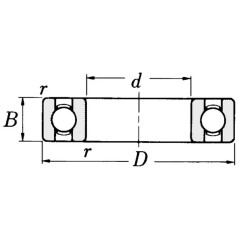 Cuscinetto 19.0x39.9x12.0 mm ORIGINALE PEERLESS trasmissione trattorino