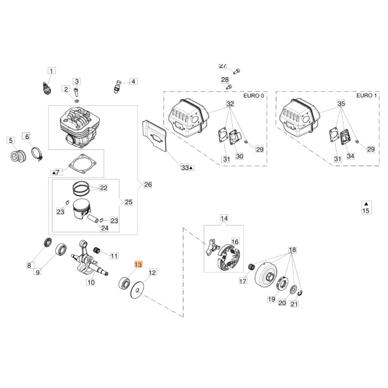 Cuscinetto a sfere 15X35X12 ORIGINALE OLEOMAC motosega GS 650 - GS 651 3035026R