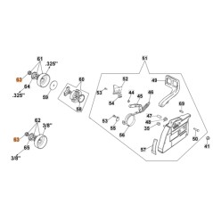 Cuscinetto motosega modelli GS630 956 ORIGINALE OLEOMAC 3037016R 3037016 | NewgardenParts.com