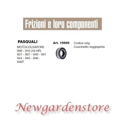 Cuscinetto reggispinta 15669 motocoltivatore PASQUALI 906 910 931 937 940 941 | NewgardenParts.com