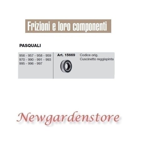 Cuscinetto reggispinta 15669 motocoltivatore PASQUALI 956 957 958 959 970 990 | NewgardenParts.com