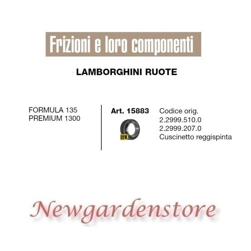 Cuscinetto reggispinta trattore LAMBORGHINI 15883 Formula 135 Premium 1300