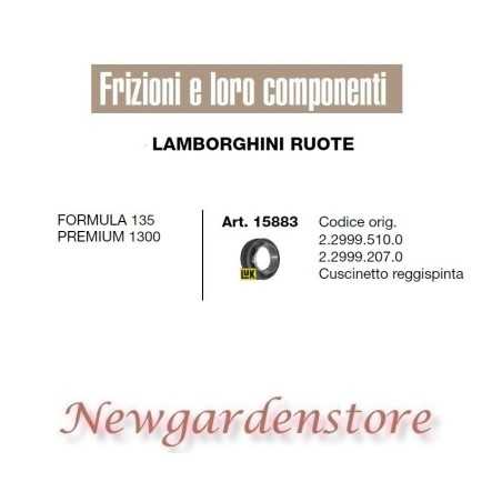Roulement de butée LAMBORGHINI 15883 Formule 135 Premium 1300 tracteur | NewgardenParts.com