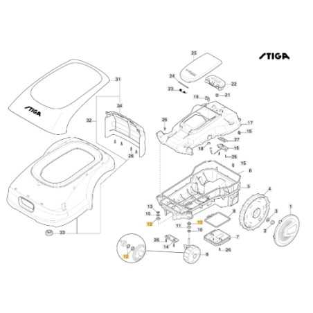 Lager Mähroboter Modelle A1000 A1500 ORIGINAL STIGA 119216061/0 | NewgardenParts.com