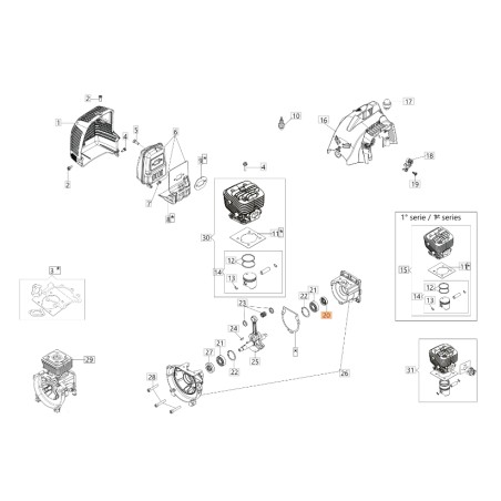 Anello di tenuta decespugliatore modelli BC270T ORIGINALE OLEOMAC 3050038R | NewgardenParts.com