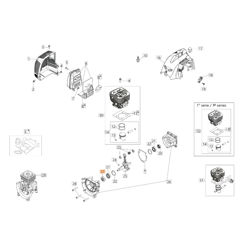 Anello di tenuta decespugliatore modelli BC320T ORIGINALE OLEOMAC 61280107R