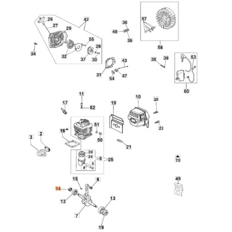 Anello di tenuta motosega modelli 938 941 ORIGINALE OLEOMAC 094500004R 094500004 | NewgardenParts.com