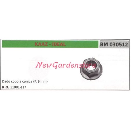 Dado coppia conica KAAZ decespugliatore 030512 | NewgardenParts.com