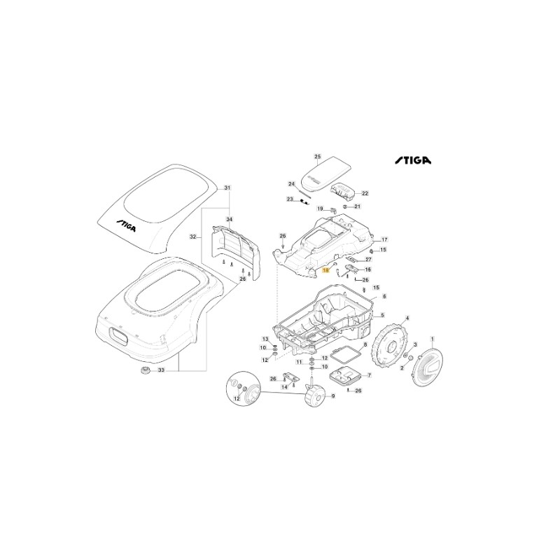 Anello elastico chiave Autonomous robot modelli A300 ORIGINALE STIGA 122031500/0